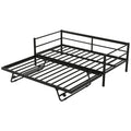 Industrial Metal Daybed With Adjustable Pop Up Trundle And LED Strip