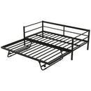 Industrial Metal Daybed With Adjustable Pop Up Trundle And LED Strip