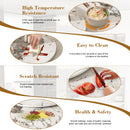 Round Dining Table With Carbon Steel Base And Lazy Susan Industrial Style - Black / White