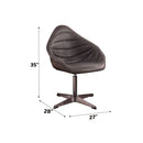 Pipino - Accent Chair With Swivel - Antique Ebony Top Grain Leather