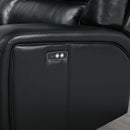 Saul - Power Motion Sectional Sofa - Black Leather-Aire