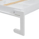 Queen Size Murphy Bed With Louvered Design And Multiple Storage Shelves - White