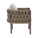 2 Pieces Outdoor Metal Patio Club Chair, Patio Furniture Arm Chair With Cushion, Modern Outdoor Furniture Deep Seating For Porch, Garden, Backyard, Balcony - Brown / Light Gray