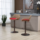 Modern Swivel Bar Stools Adjustable Counter Chairs With Footrest (Set of 2)
