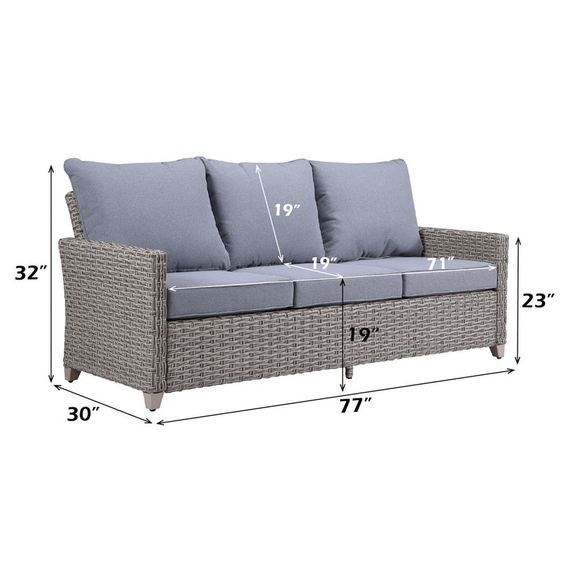 Greeley - Patio Set - Gray Fabric & Gray Finish - Atlantic Fine Furniture Inc