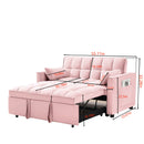 Modern Velvet Convertible Loveseat Futon Sofa With Pullout Bed, Reclining Backrest