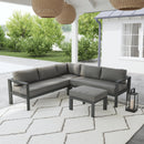 Grayton - 5 Seat Sectional, Ottoman - Dark Gray