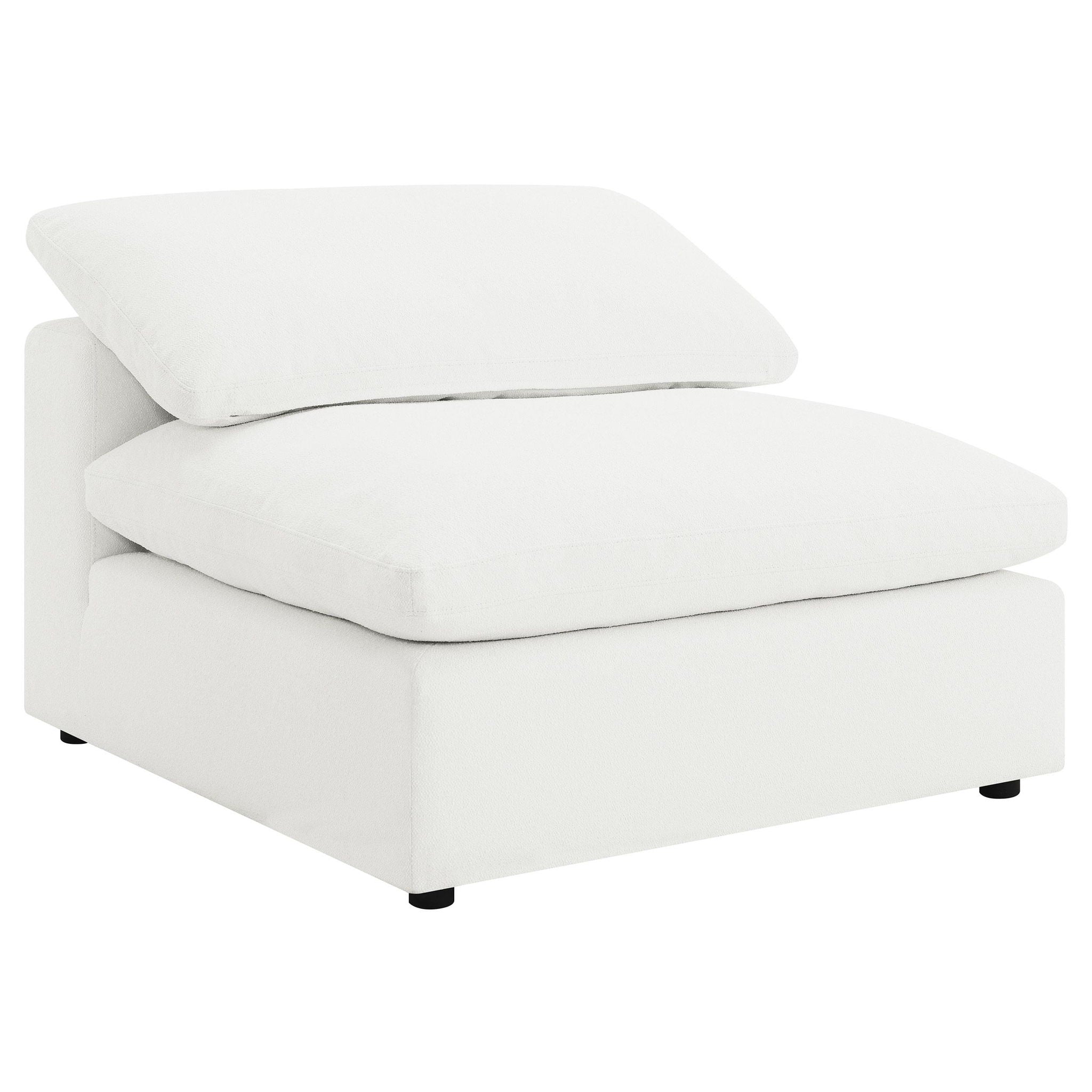 Raleigh Boucle Upholstered Armless Chair Ivory - Atlantic Fine Furniture Melbourne FL
