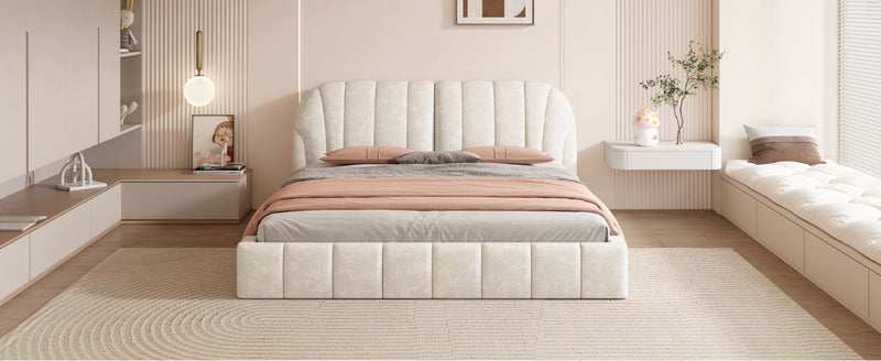 Elegant Design Upholstered Platform Bed