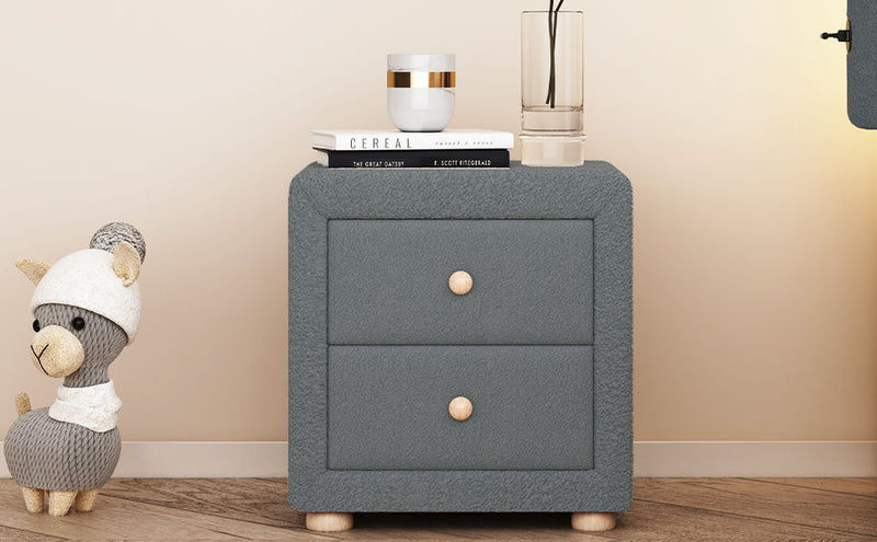 Teddy Fleece Nightstand With 2 Drawers