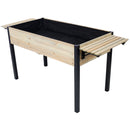 Raised Garden Bed With Metal Legs And Folding Storage Shelf