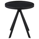 Briggs - Round Marble Printed Glass Top End Side Table