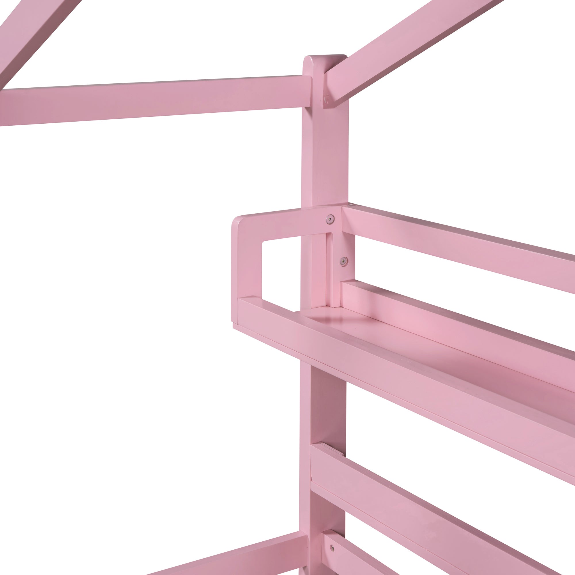 Wooden Full Size House Bed with 2 Drawers,Kids Bed with Storage Shelf, Pink - Atlantic Fine Furniture Melbourne FL