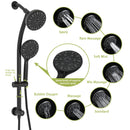 Multi Function Dual Shower Head Shower System With 4.7" Rain Showerhead, 7 Function Hand Shower, Adjustable Slide Bar