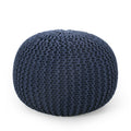 Bordeaux - Knitted Cotton Round Pouf Ottoman, Floor Cushion