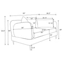 Jade - Chenille Upholstered Modern Track Arm Loveseat