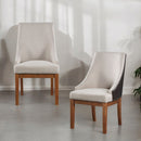 Gilsea - Fabric & Synthetic Leather Side Chair (Set of 2) - Beige & Brown Finish