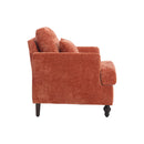 Modern Mid Century Wood Frame Armchair With Tufted Design