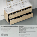 Bathin Freestanding Bathroom Vanity With Double Sinks, Bathroom Storage Vanity Cabinet With Stone Resin Countertop And Soft Close Drawers