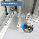 Outdoor Storage Shed, Galvanized Steel Garden Shed With 4 Vents & Double Sliding Door