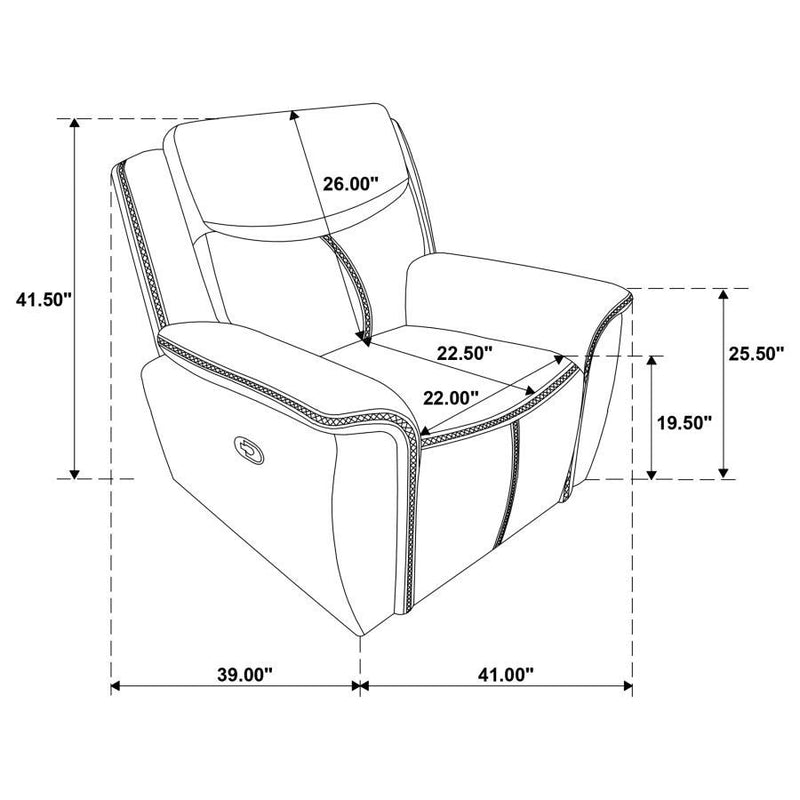 Sloane - Upholstered Padded Arm Recliner Chair - Blue