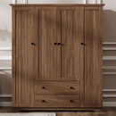 4 Door Wardrobe Armoire With 2 Drawers