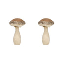 Mushroom Holiday Ornament, For Harvest Festival Fall Festival & Thanksgiving Table Decorations (Set of 2) - Beige / Light Brown
