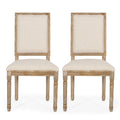 French Country Style Dining Chair With Upholstered Seating And Fluted Legs