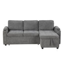 Convertible L Shaped Sofa Couch With Storage, Cup Holders, USB Ports