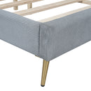 Platform Contemporary Bed With Legs And Upholstered Headboard