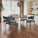 Contemporary Upholstered Dining Chairs With Metal Legs (Set of 2)