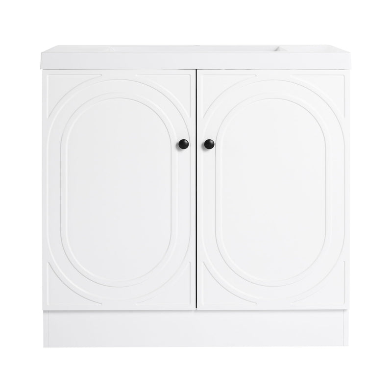Contemporary Freestanding Bathroom Vanity With Resin Sink & Soft-Close Cabinet Doors