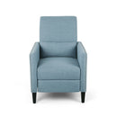 Repose Upholstered Recliner Chair With Nailhead Trim And Side Pocket - Light Blue