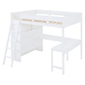 Modern Loft Bed With Desk And Shelves