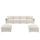 Modular Sectional With Deep And Wide Seat, Cloud Couch Set With Double Cushions Sofa With Movable Ottoman