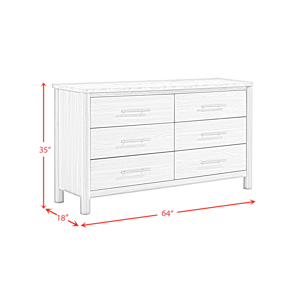 Jonas Dresser in Light Brown by Elements International, view 4