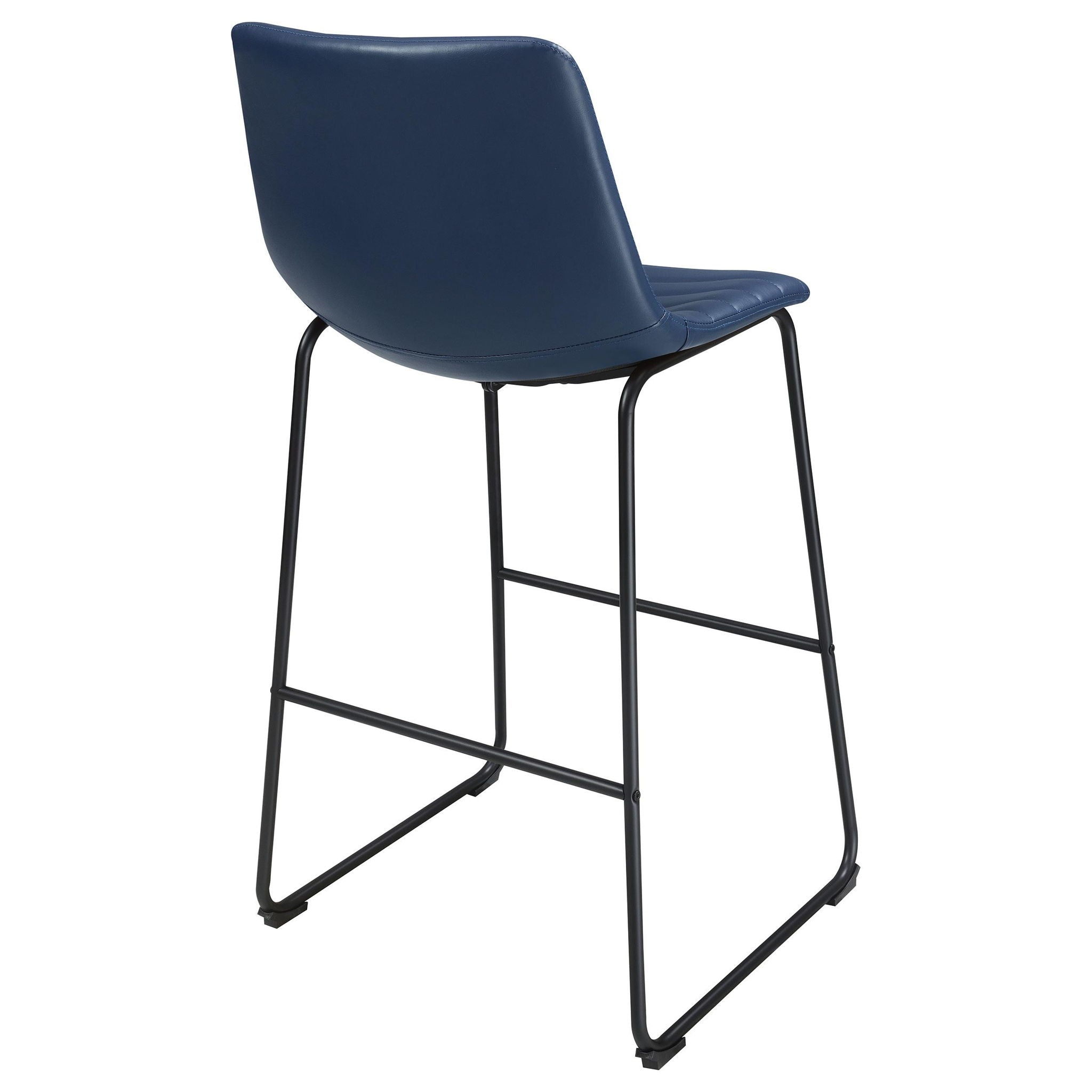 Zuni Faux Leather Upholstered Counter Chair Blue (Set of 2) - Atlantic Fine Furniture Melbourne FL