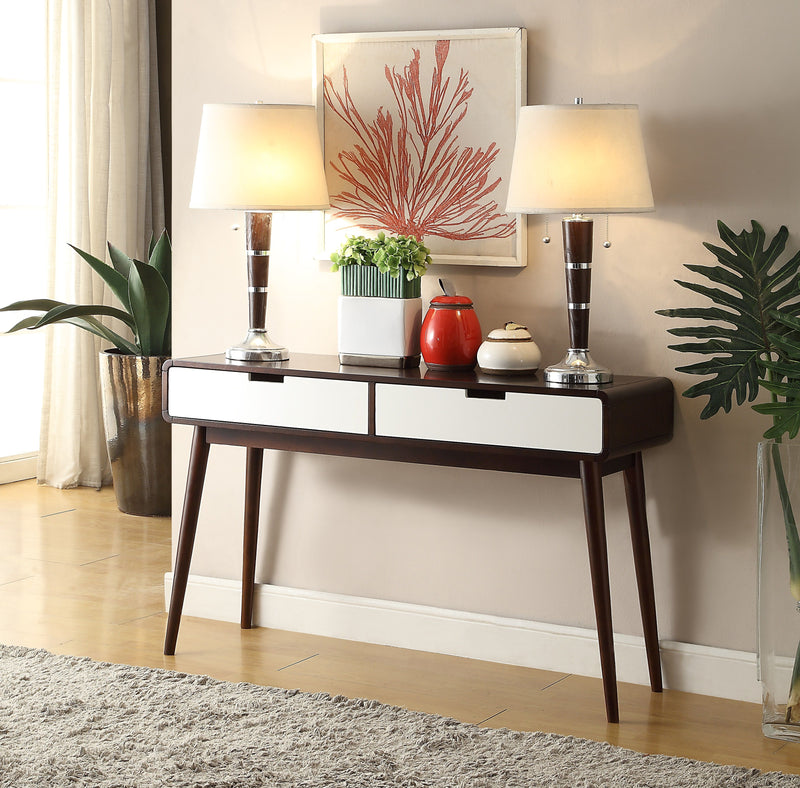 Christa - Sofa Table - White / Espresso