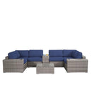 Modern Patio Rattan Sectional Set With Cushions