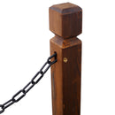 Wooden Arc Footbridge With Chain Railings For Backyard Creek Stained 5 Ft - Brown