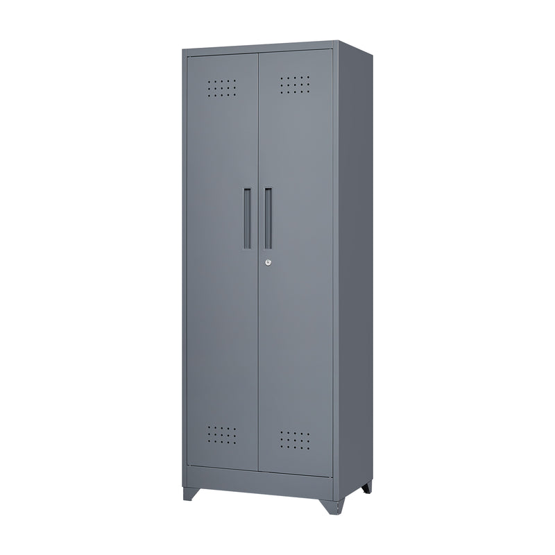 Metal Storage Cabinets, Cleaning Tool Cabinet With Locking Door, Tall Broom Tool Organizer And Storage, Large Storage Cabinet For Kitchen