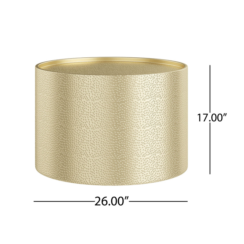 Braeburn - Handcrafted Round Coffee Table Hammered Surface