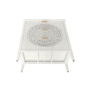 3 Drawer Cabinet With Hollow Carved 3 Drawer Dresser Storage Chest With Metal Handles For Entryway Living Room Bedroom - Beige