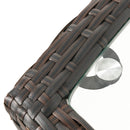 Trenton - Outdoor Side Table With Glass Top - Brown Rattan