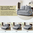 Modern Loveseat Pull Out Sofa Bed With Adjustable Backrest, Two Cup Holders, A Phone Holder, Three Charging Ports And Side Storage Pockets For Living Room