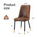 Modern Dining Chair Set With Metal Legs And Accents (Set of 2) - Brown / Black