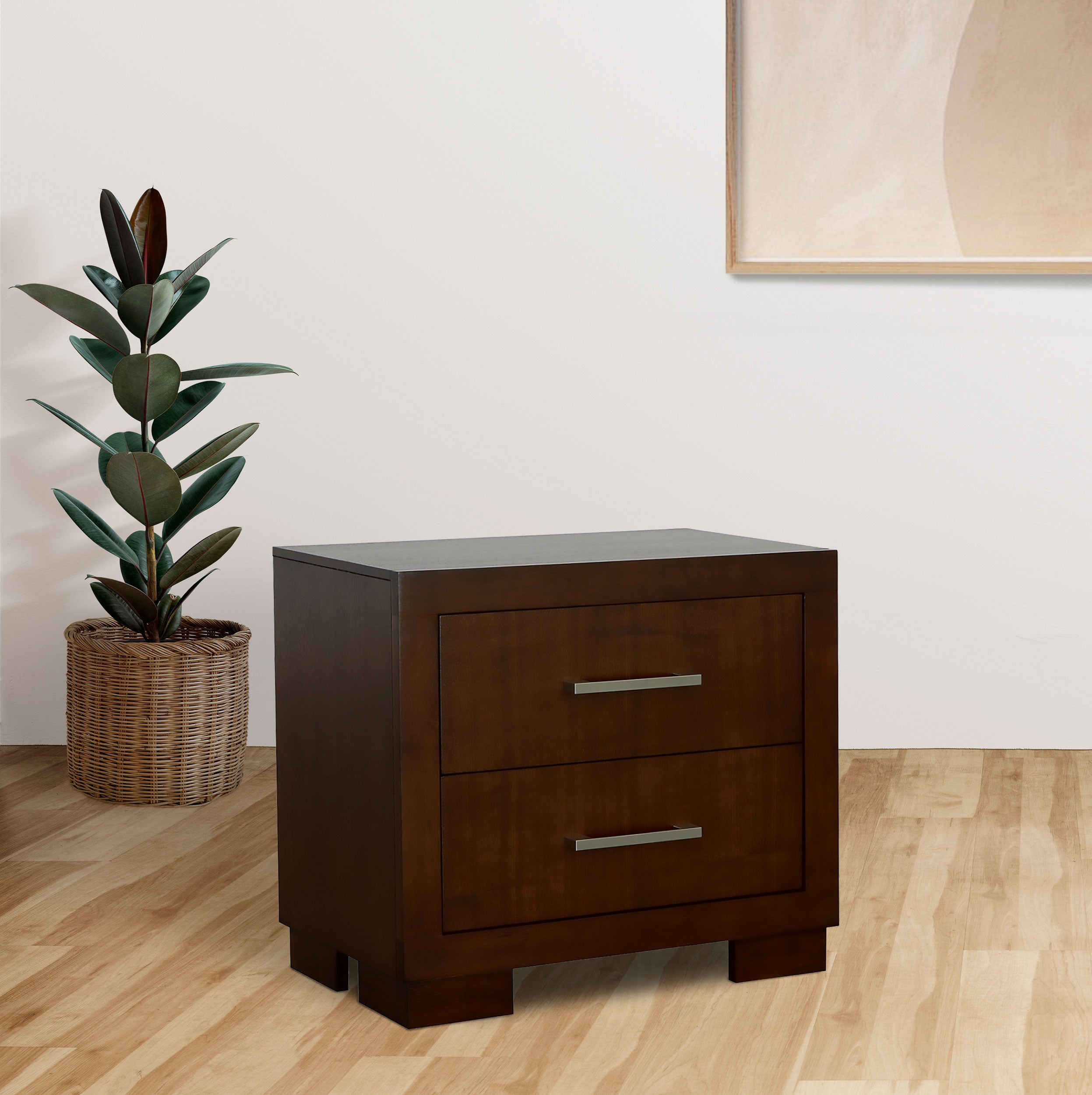 Jessica 2-drawer Nightstand Cappuccino — view 2