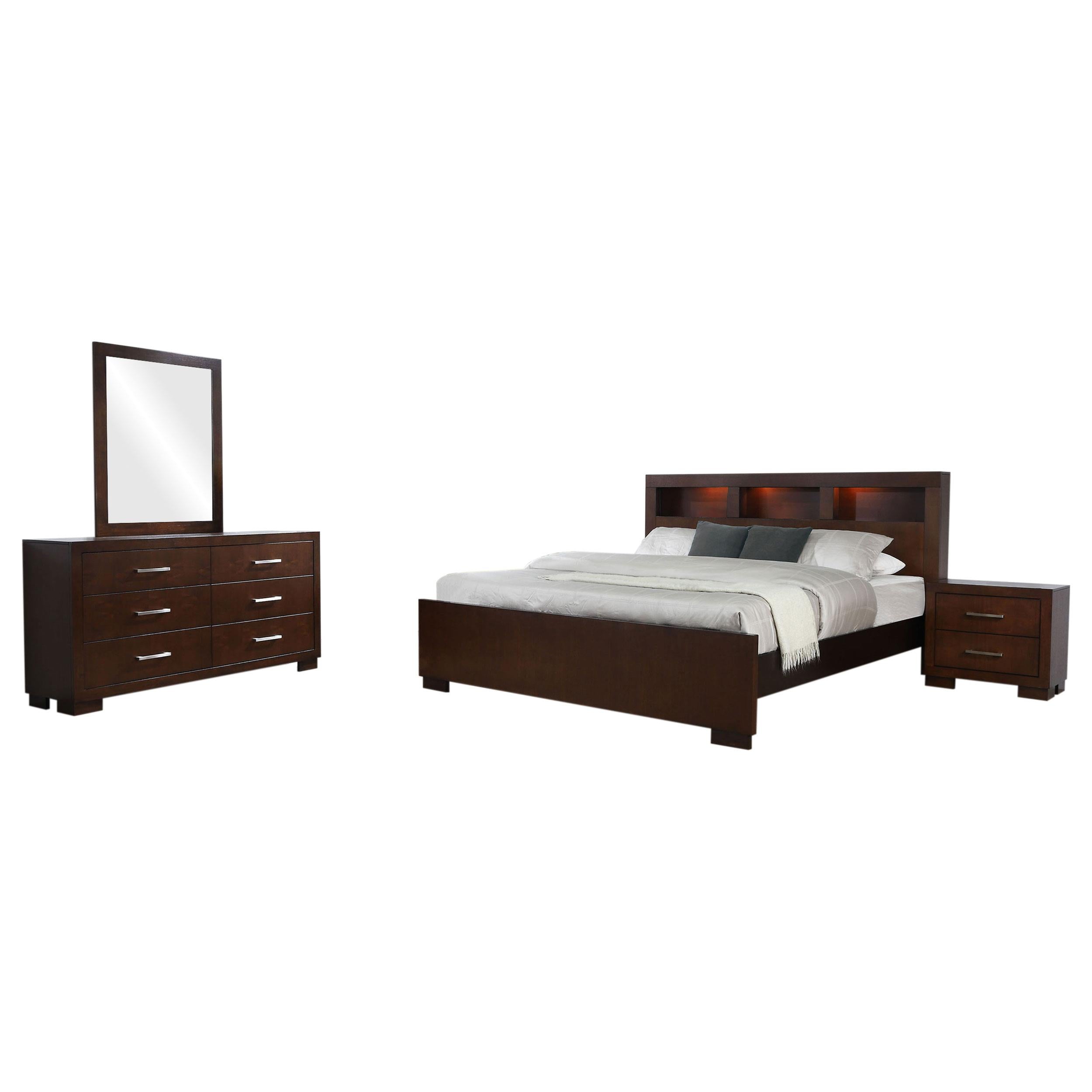 Jessica 4-piece California King Bedroom Set Cappuccino — view 2
