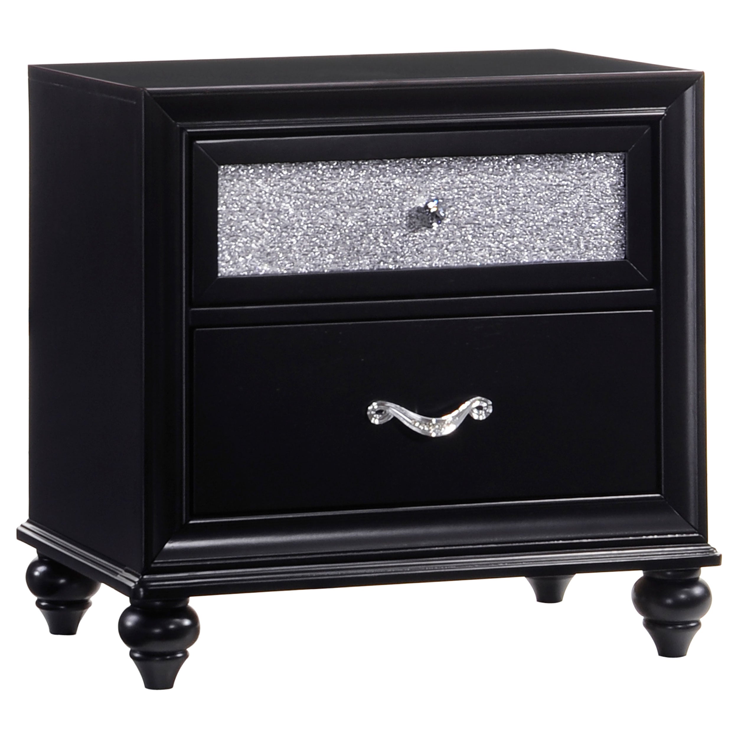 Barzini 2-drawer Nightstand Black — view 1