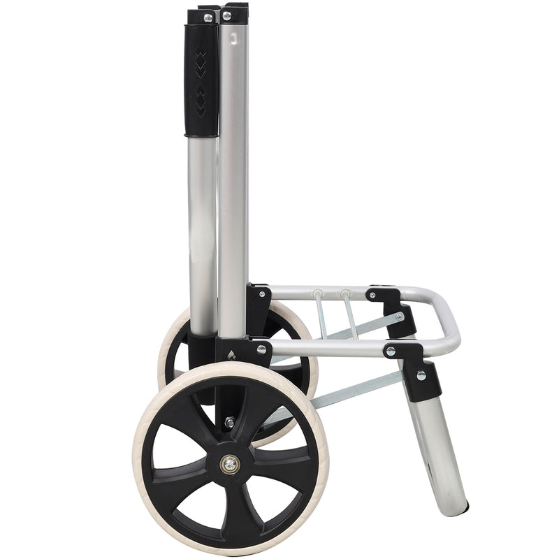 Foldable Shopping Trolley With Wheels And Removable Waterproof Bag - Black